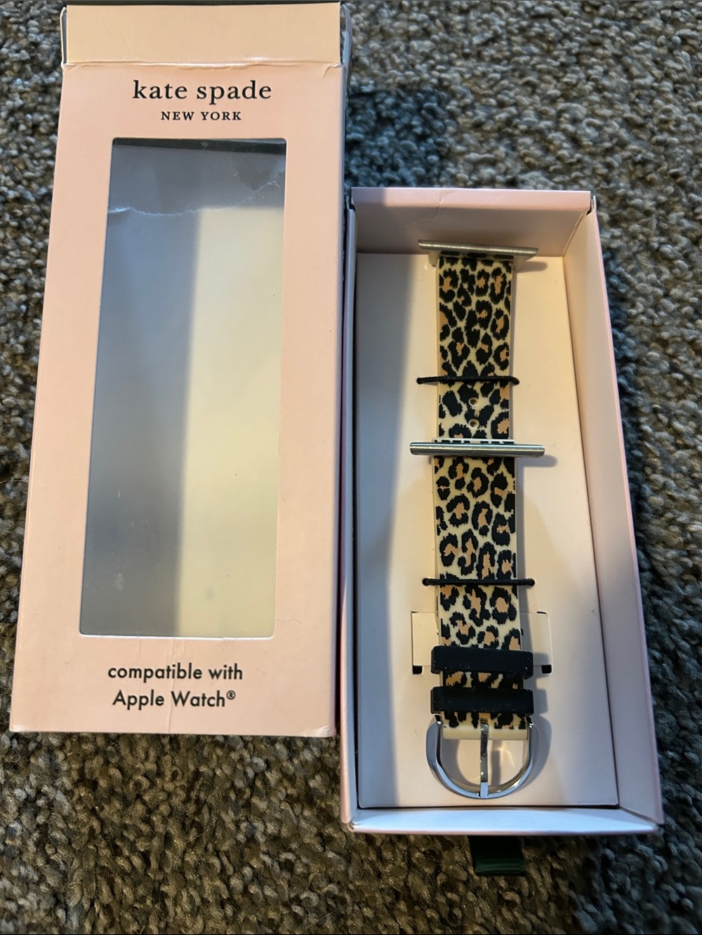 kate spade Leopard Print Apple Watch Band - Black & Tan